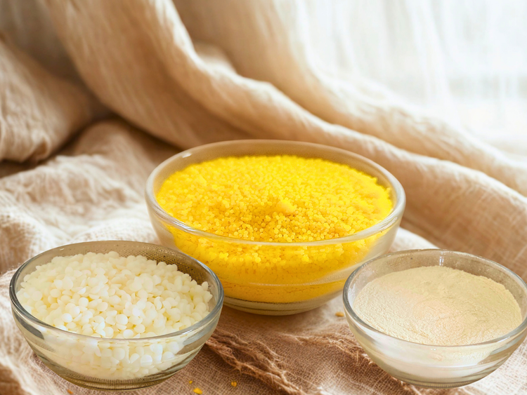 Cires, gommes et émulsifiants